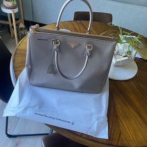 Prada Saffiano Lux Double Zip Galleria Tote